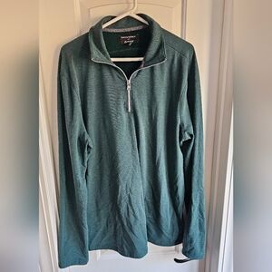 Banana Republic Men's Forest Green Zip-Up Sweater
